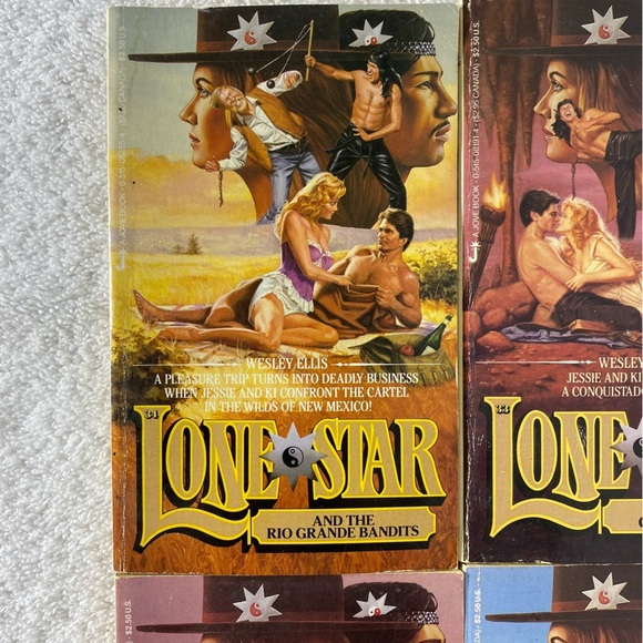 Vintage Lone Star Action Western Romance Novel x4 - Picture 2 of 15